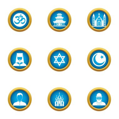 Varsayım Icons set, düz stil