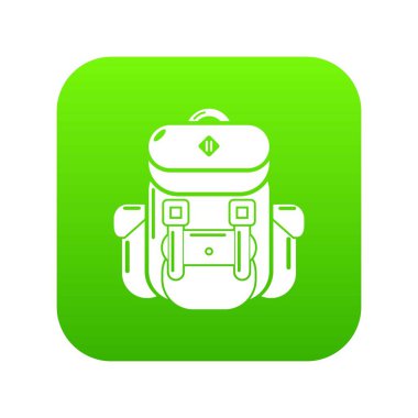 Sırt çantası turizm yeşil simge vektör