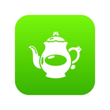 Su ısıtıcısı porselen yeşil simge vektör