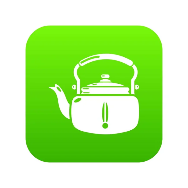 Hervidor romper icono verde vector — Vector de stock