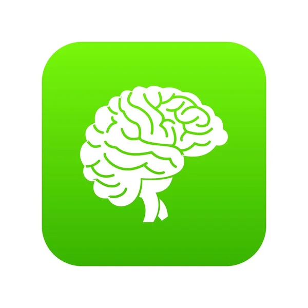 Digitální zelená ikona mozku — Stockový vektor