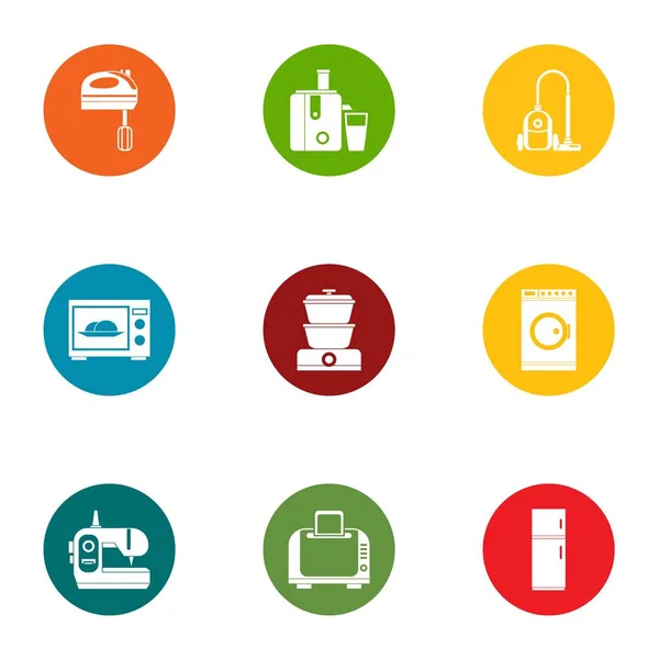 Technical aid icons set, flat style — Stock Vector