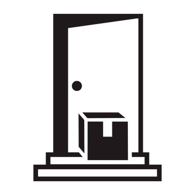 Evlere servis kutusu simgesi, basit tarzı