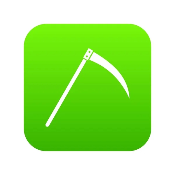 Tırpan simgesi dijital yeşil — Stok Vektör