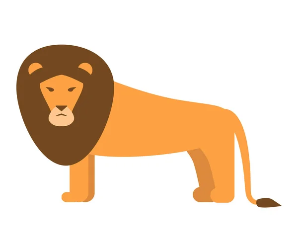 Icône lion, style plat — Image vectorielle