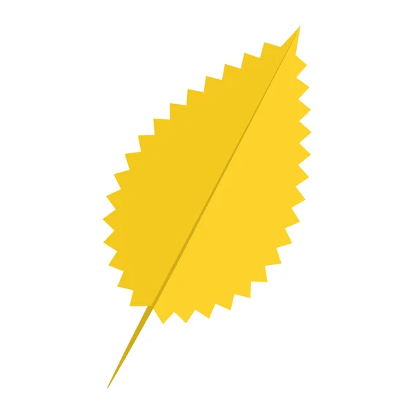 Sarı yaprak simgesi, düz stil — Stok Vektör