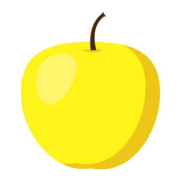 Icône pomme jaune, style plat — Image vectorielle