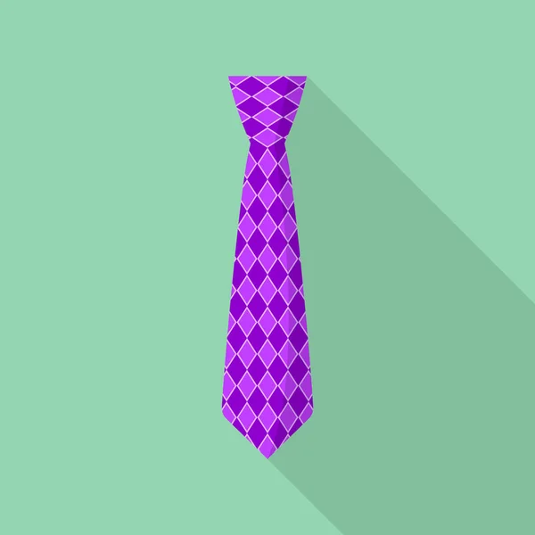 紫色领带图标, 扁平样式 — 图库矢量图片