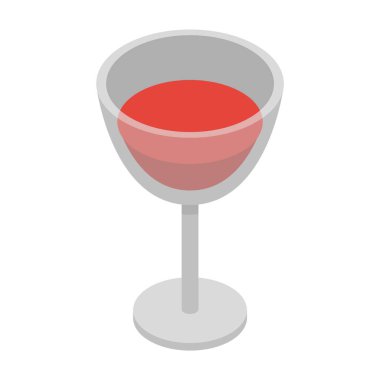 Şarap ikonu, izometrik tarzda.