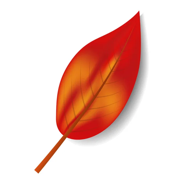 Herfst rood blad pictogram, realistische stijl — Stockvector