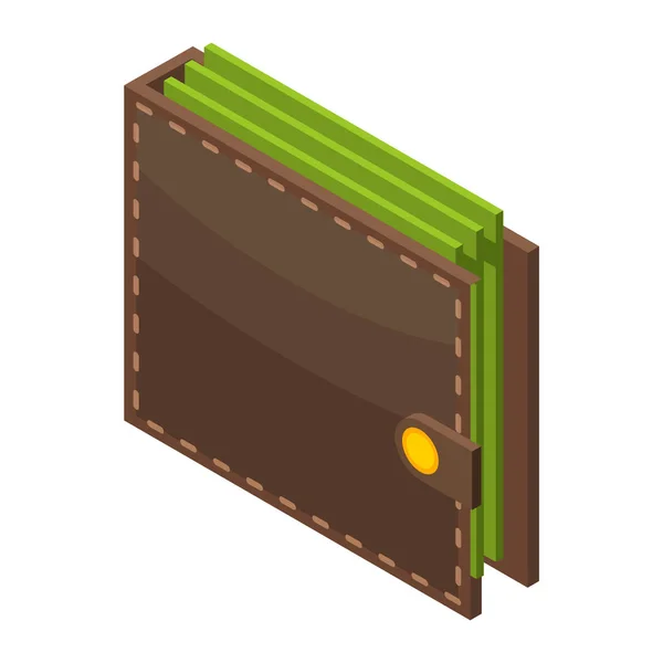 Icono de billetera de dinero, estilo isométrico — Vector de stock