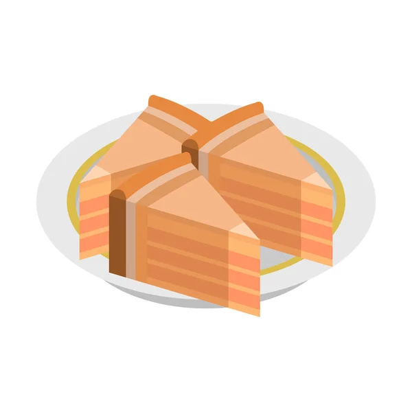Torta ikon, izometrikus stílus — Stock Vector