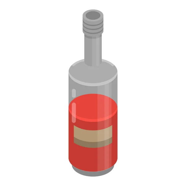 Symbol für Rotweinflaschen, isometrischer Stil — Stockvektor