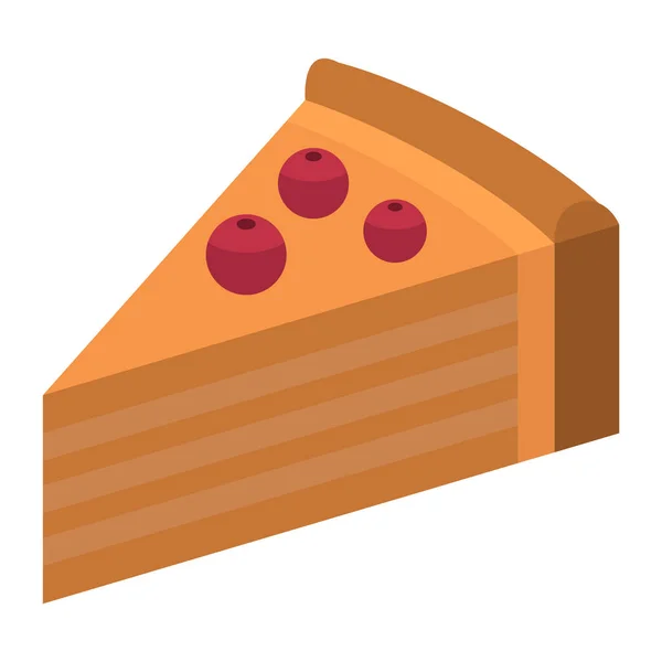 Fruit morceau de gâteau icône, style isométrique — Image vectorielle