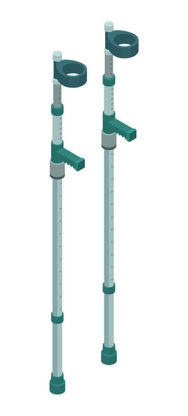 Elbow crutches icon, isometric style