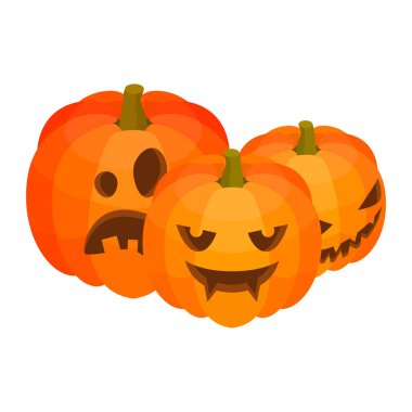Halloween pumpkins simgesi. İzometrik halloween pumpkins vektör simgesi beyaz arka plan üzerinde izole web tasarımı için