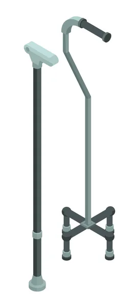 Walking medicinsk pinnar ikon, isometrisk stil — Stock vektor