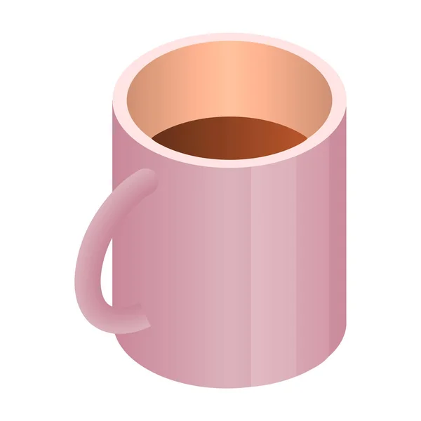 Koffiecup pictogram, isometrische stijl — Stockvector