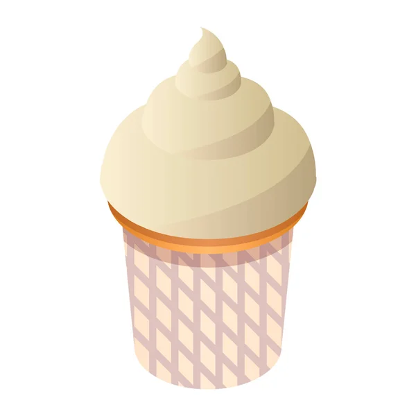Pequeno ícone de cupcake, estilo isométrico — Vetor de Stock