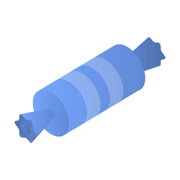 Icône bonbon bleu, style isométrique — Image vectorielle