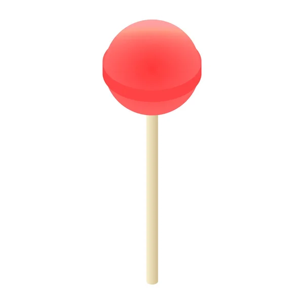 Rode lolly pictogram, isometrische stijl — Stockvector