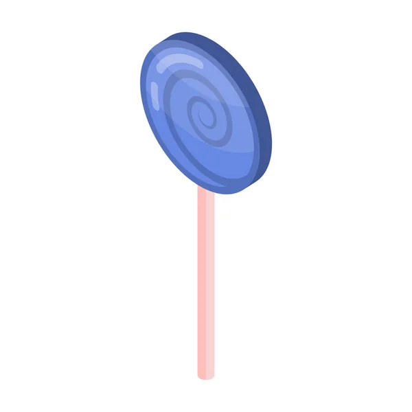 Blue swirl lollipop icon, isometric style — Stock Vector