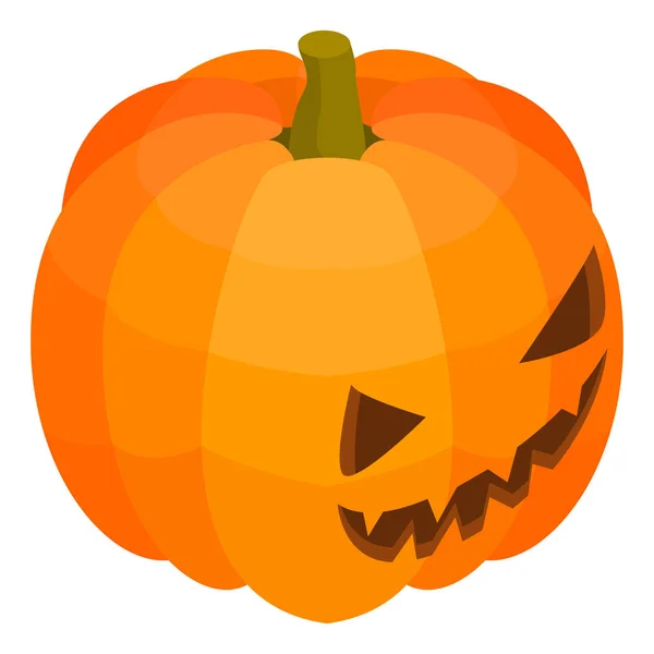 Scary pumpkin icon, isometric style — Stock Vector