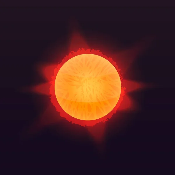 Icona del sole spaziale, stile isometrico — Vettoriale Stock
