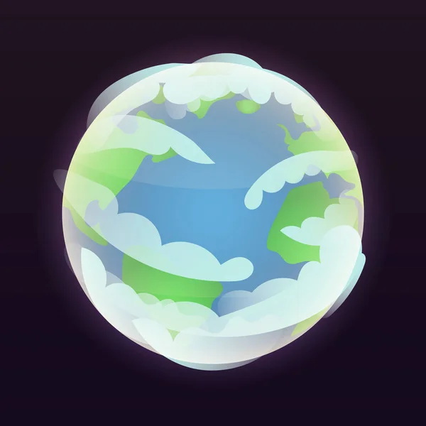 Icona del pianeta Terra spaziale, stile isometrico — Vettoriale Stock