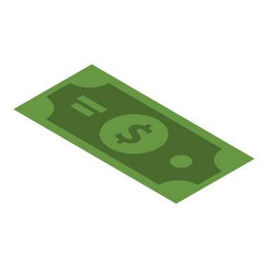 Yeşil doları simge, izometrik stili