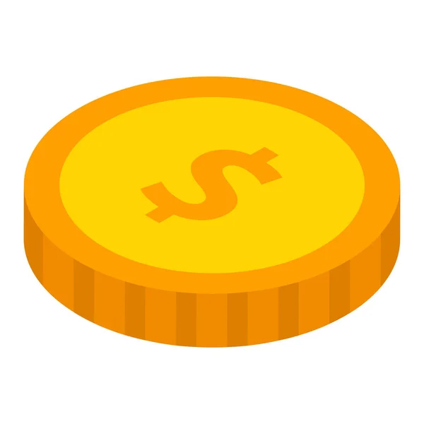 Dollar coin icône, style isométrique — Image vectorielle