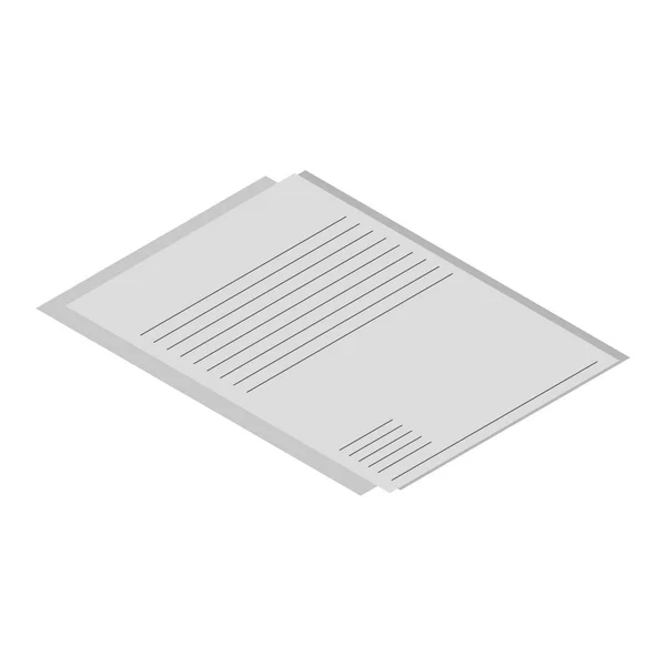 Ícone de papel em branco, estilo isométrico — Vetor de Stock