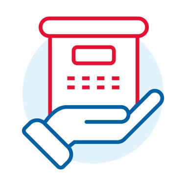 El teslim kutusu simgesi, anahat stili