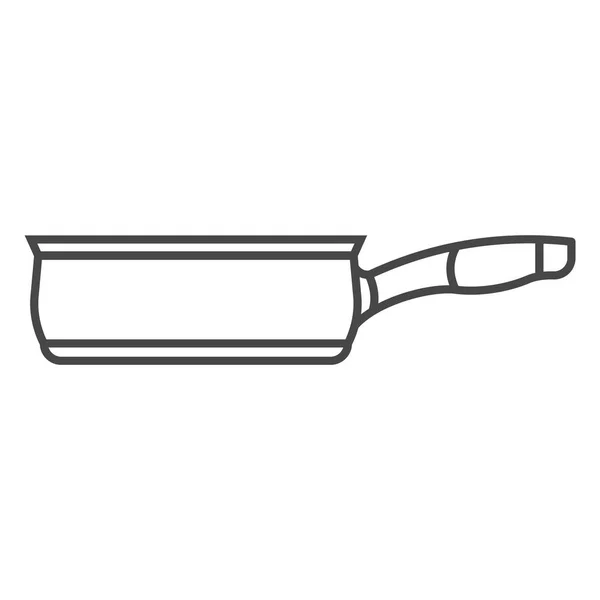 Icône de poêle à soupe, style contour — Image vectorielle