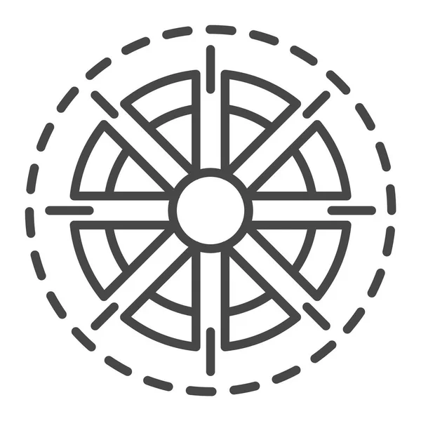 Sun icon, outline style — Stock Vector