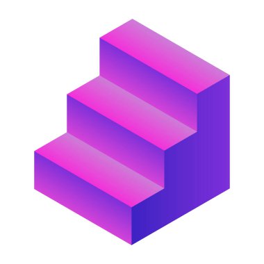 Purple stairs icon, isometric style vector Purple stairs icon, isometric style vector