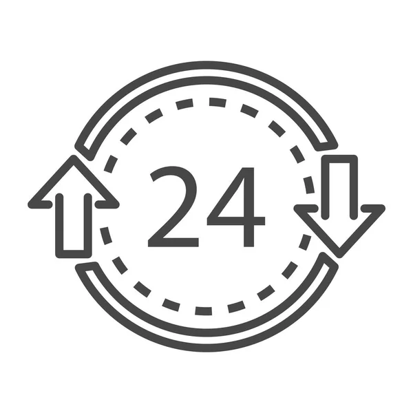 24 hodin doručení ikona, styl osnovy — Stockový vektor