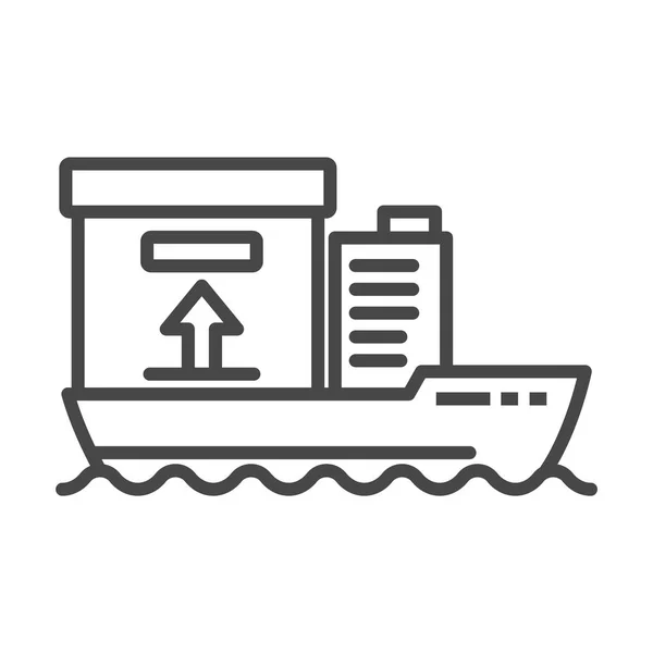 Cargo ship delivery icon, outline style — Stock Vector