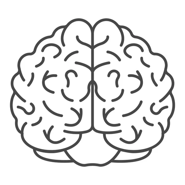 Hersenpictogram, contourstijl — Stockvector