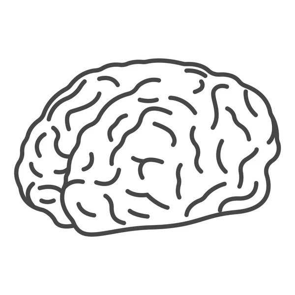 Geniální mozek ikona, styl osnovy — Stockový vektor