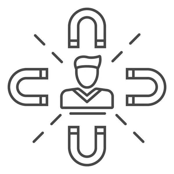 Ügyfél mágnes megtartása ikon, vázlat stílusában — Stock Vector