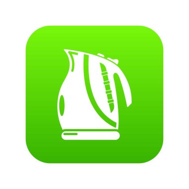 Su ısıtıcı güç yeşil simge vektör