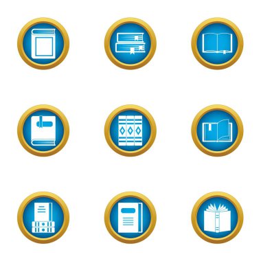 Spekülatif Icons set, düz stil