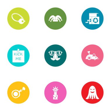 Sahte simgeler seti, düz biçim