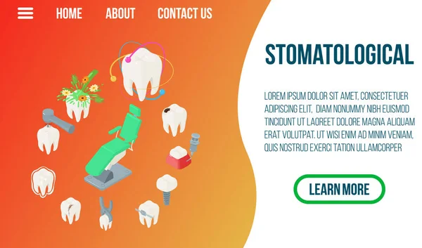 Bannière de concept de stomatologie, style isométrique — Image vectorielle