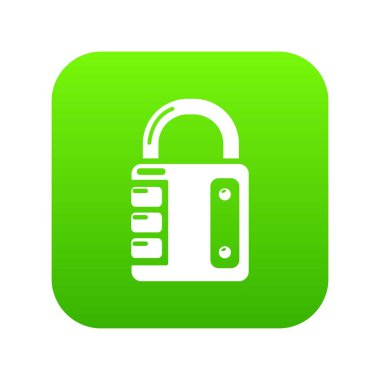 Kilit sistemi yeşil simge vektör