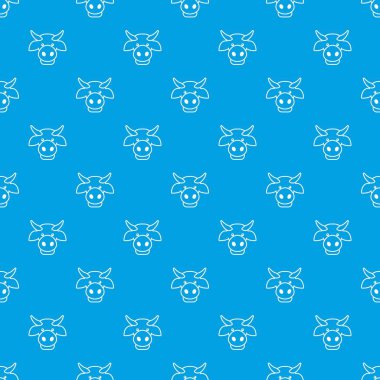 İnek baş desen vektör kesintisiz mavi