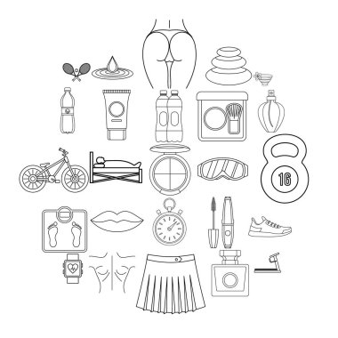 Yoga Icons set, anahat stili