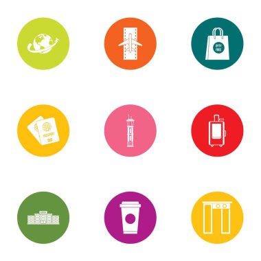 Gezinti Icons set, düz stil