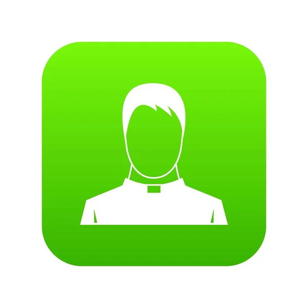 Icône prêtre numérique vert — Image vectorielle